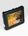 Simply use the included software to convert images from a computer to the album, then crop, resize & scroll through up to 4,000 photos manually or in a slideshow. Includes acrylic viewing stand, wrist strap & carrying case.High-contrast 10,000:1 ratio Built-in clock and calendar 128MB internal memory Converts JPG, TIF, GIF, PNG, BMP images Compatible with Windows Vista/XP/2000 and Mac 10.5/10.4Cable, AC adapter, software 3¼ X 2¾ X ½ Imported