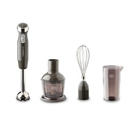 The Calphalon 3 in 1 Immersion Blender lets you create perfect soups and sauces, even in a nonstick pan. The removable guard protects your nonstick cookware so it wont get scratched or damaged. Five speeds let you blend sauces, scramble eggs, whip cream and make meringue, and the turbo button gives you an extra power boost when you need it most. Attachments and accessories are top-rack dishwasher safe for easy cleanup. The Calphalon 3 in 1 Immersion Blender lets you create perfect soups and sauces, even in a nonstick pan. The removable guard protects your nonstick cookware so it wont get scratched or damaged. Five speeds let you blend sauces, scramble eggs, whip cream and make meringue, and the turbo button gives you an extra power boost when you need it most. Attachments and accessories are top-rack dishwasher safe for easy cleanup.