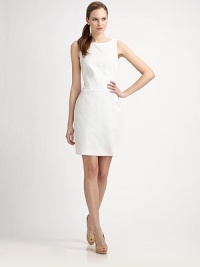 This sleeveless, stretch-cotton sheath features striking seams and offers an undeniably chic look. BoatneckSleevelessWaist dartsConcealed back zipperFully linedAbout 24 from natural waist96% cotton/4% elastaneDry cleanImported Model shown is 5'11 (180cm) wearing US size 4. This sleeveless, stretch-cotton sheath features striking seams and offers an undeniably chic look. BoatneckSleevelessWaist dartsConcealed back zipperFully linedAbout 24 from natural waist96% cotton/4% elastaneDry cleanImported Model shown is 5'11 (180cm) wearing US size 4.