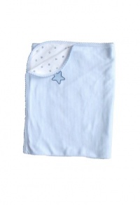 Noa Lily Reversible Blanket, Blue Stars with Blue Stripe Noa Lily Reversible Blanket, Blue Stars with Blue Stripe