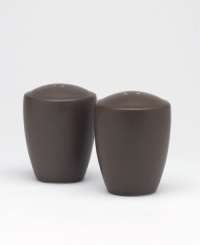 Crafted from versatile stoneware, this salt & pepper set is perfect for casual dining and elegant entertaining. The deep chocolate brown color enriches any tabletop while the classic shape makes this set a practical choice. Crafted from versatile stoneware, this salt & pepper set is perfect for casual dining and elegant entertaining. The deep chocolate brown color enriches any tabletop while the classic shape makes this set a practical choice.