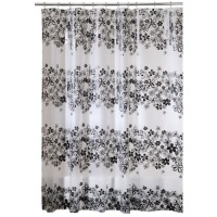 Interdesign Fiore Eva Long Shower Curtain, Black, 72 Inches X 84 Inches Interdesign Fiore Eva Long Shower Curtain, Black, 72 Inches X 84 Inches