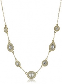 Carolee Gold Metalist Gold-Tone Crystal Illusion Strand with Stations Necklace Carolee Gold Metalist Gold-Tone Crystal Illusion Strand with Stations Necklace
