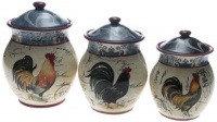 Certified International Lille Rooster 3-Piece Cannister Set