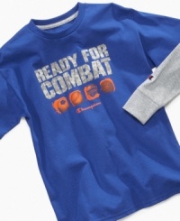 Before he hits the field, suit him up in confidence with this Ready for Combat layered tee from Champion. Before he hits the field, suit him up in confidence with this Ready for Combat layered tee from Champion.