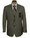 Tasso Elba Mens 2 Button Gray Plaid Wool Sport Coat Jacket