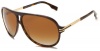 BOSS by Hugo Boss Men's 0398 Polarized Aviator Sunglasses,Dark Havana and Gold Frame/Brown Gradient Lens,One Size