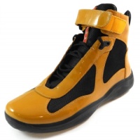 Prada Men's High-Top Patent Sneaker, Vernice Prada Men's High-Top Patent Sneaker, Vernice