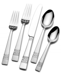 A scrolling filigree pattern accentuates the polished stainless steel of Mikasa's Parchment place setting, an elegant complement to classic fine china collection. A scrolling filigree pattern accentuates the polished stainless steel of Mikasa's Parchment place setting, an elegant complement to classic fine china collection.