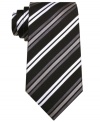 Sophisticated stripes speak volumes at the office with this statement tie from Geoffrey Beene.