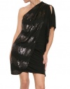 Mark + James by Badgley Mischka One Shoulder Sequin Dres in Black Size XS