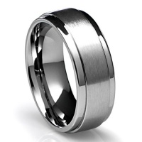 8MM Men's Tungsten Carbide Ring Wedding Band with Flat Brushed Top and Polished Finish Edges (Available in Sizes 8 to 16) 8MM Men's Tungsten Carbide Ring Wedding Band with Flat Brushed Top and Polished Finish Edges (Available in Sizes 8 to 16)