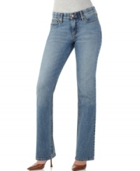 These Levi's 525 Perfect Waist jeans feature a no-gap elastic inset at the waistband for a fit that contours to your waist to create a perfectly flattering silhouette. These Levi's 525 Perfect Waist jeans feature a no-gap elastic inset at the waistband for a fit that contours to your waist to create a perfectly flattering silhouette.