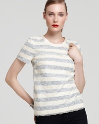 This Marc by Marc Jacobs tee is comfortable and stylish with a sweet button detail on the back. Wear it with your favorite jeans for a no-fail outfit in minutes!