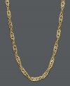 Add a hint of luxury with elegant links. Necklace features an intricate hollow Singapore chain crafted in 14k gold. Approximate length: 20 inches. Approximate width: 1.8 mm.