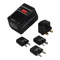 Voltage converter converts foreign voltage 220/240v to U.S. voltage 110/120v. Converts up to 1875 watt appliances. Adapter plugs provide worldwide compatibility for U.S. electronics in over 150 countries. Voltage converter converts foreign voltage 220/240v to U.S. voltage 110/120v. Converts up to 1875 watt appliances. Adapter plugs provide worldwide compatibility for U.S. electronics in over 150 countries.