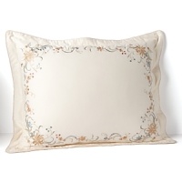 Detailed floral embroidery infuses this Lauren Ralph Lauren standard sham with heirloom luxury for a rich complement to your decor. Detailed floral embroidery infuses this Lauren Ralph Lauren standard sham with heirloom luxury for a rich complement to your decor.