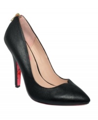 There's nothing more empowering than a good pair of pumps. Bestey Johnson's Taylr pumps incorporate her trademark pink sole, a zipper detail on the back and a slight V-shaped silhouette for a modern update on a timeless classic. There's nothing more empowering than a good pair of pumps. Bestey Johnson's Taylr pumps incorporate her trademark pink sole, a zipper detail on the back and a slight V-shaped silhouette for a modern update on a timeless classic.