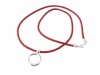Giorgio Fedon Braided Red Leather with Silver Loop Eyeglass Necklace