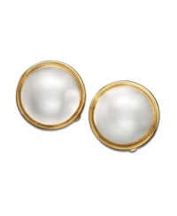 Studs with a spin. These button style earrings from Lauren by Ralph Lauren feature silvertone and goldtone mixed metal. Approximate diameter: 3/4 inch. Studs with a spin. These button style earrings from Lauren by Ralph Lauren feature silvertone and goldtone mixed metal. Approximate diameter: 3/4 inch.