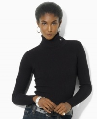 Knit for a feminine fit in soft ribbed cotton, Lauren Ralph Lauren's versatile ribbed petite turtleneck is a chic seasonal essential. Knit for a feminine fit in soft ribbed cotton, Lauren Ralph Lauren's versatile ribbed petite turtleneck is a chic seasonal essential.
