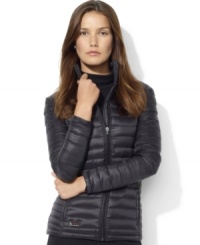 Lauren Ralph Lauren's classic quilted jacket is ideal for stylish, lightweight coverage. Lauren Ralph Lauren's classic quilted jacket is ideal for stylish, lightweight coverage.