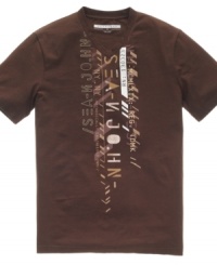 Shift your casual wardrobe into high gear with this cool graphic tee from Sean John. Shift your casual wardrobe into high gear with this cool graphic tee from Sean John.