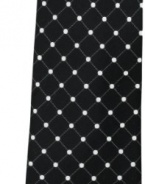 Geoffrey Beene Men's Big Dot Grid Silk Tie Paired with Gift Box