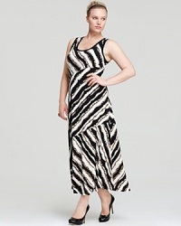 Work this season's passion for pattern in this Calvin Klein Plus maxi dress, touting a graphic mix of tribal print for a vibrant walk on the wild side. Work this season's passion for pattern in this Calvin Klein Plus maxi dress, touting a graphic mix of tribal print for a vibrant walk on the wild side.