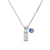 Silver Cellphone Charm Necklace with Blue Sapphire Crystal Drop