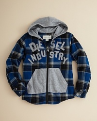 We love the patchwork appeal of Diesel's hoodie hybrid, which ads an attached hood and kangaroo pockets to a cozy flannel shirt. We love the patchwork appeal of Diesel's hoodie hybrid, which ads an attached hood and kangaroo pockets to a cozy flannel shirt.