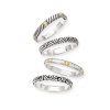 925 Silver & Diamond Stackable Rings with 18k Gold Accents (0.15ctw) SET of 4- Sizes 6-8