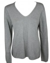 Calvin Klein Womens Pointelle Knit V Neck Sweater