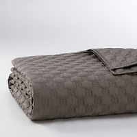 Smooth and luxurious to the touch, the coverlet and bed ensemble are woven in 100% cotton sateen. Smooth and luxurious to the touch, the coverlet and bed ensemble are woven in 100% cotton sateen.
