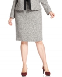 Add some texture to your fall wardrobe with Kasper's plus size tweed skirt. Pairs perfectly with blouses and sweater sets. (Clearance) Add some texture to your fall wardrobe with Kasper's plus size tweed skirt. Pairs perfectly with blouses and sweater sets. (Clearance)