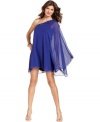 Radiant as a party dress or for bridal-related celebrations, this one-shoulder dress from JS Boutique features a sparkling neckline and draped silhouette.