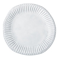 Handmade from Venetian terra marrone, or brown clay, this white dinner plate brings a note of rustic elegance to your dining table. Handmade from Venetian terra marrone, or brown clay, this white dinner plate brings a note of rustic elegance to your dining table.