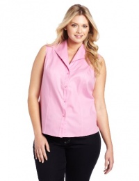 Jones New York Women's Plus-Size Sleeveless Easy Care Blouse, New Pink, 18W Jones New York Women's Plus-Size Sleeveless Easy Care Blouse, New Pink, 18W