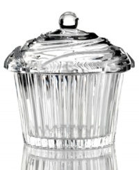 As sweet as its contents, Godinger's cupcake candy dish features a lid of sparkly glass frosting... with a cherry on top! As sweet as its contents, Godinger's cupcake candy dish features a lid of sparkly glass frosting... with a cherry on top!