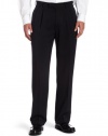 Haggar Men's Tonal Stria Pleat Front Cuff Dress Pant