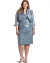 Jessica Howard Women's Plus-Size 2 Piece Loveable Shutter Sheath Dress