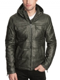 GUESS Quilted Faux-Leather Jacket, PHANTOM (LARGE) GUESS Quilted Faux-Leather Jacket, PHANTOM (LARGE)