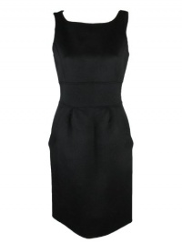 Michael Kors womens black wool blend pleat waist sheath dress Michael Kors womens black wool blend pleat waist sheath dress