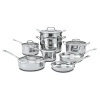 With aluminum-encapsulated bases for even heat distribution, a unique belly-shaped design, stay-cool stick handles contoured to fit your hand and tempered glass covers that seal in moisture, this Cuisinart 13-piece cookware set helps you get professional results at home. Qualifies for Rebate