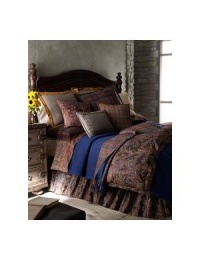 Lauren by Ralph Lauren Bedford Hunt Paisley Bed Blanket; Blue/Burgundy; Twin 66 x 90 in.