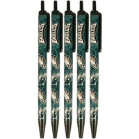 NFL Philadelphia Eagles Disposable Black Ink Click Pens, 5-Pack NFL Philadelphia Eagles Disposable Black Ink Click Pens, 5-Pack