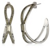 Judith Jack Magnifique Sterling Silver, Marcasite and Hematite Hoop Earrings