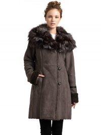 THE LOOKWide fox fur flap collarHook-and-loop button closureDual seam pocketsTHE FITAbout 35 from shoulder to hemTHE MATERIALShell: polyesterBack: acrylic/polyesterFur trim: natural silver foxCARE & ORIGINImportedFur origin: ChinaModel shown is 5'9 (175cm) wearing US size Small. THE LOOKWide fox fur flap collarHook-and-loop button closureDual seam pocketsTHE FITAbout 35 from shoulder to hemTHE MATERIALShell: polyesterBack: acrylic/polyesterFur trim: natural silver foxCARE & ORIGINImportedFur origin: ChinaModel shown is 5'9 (175cm) wearing US size Small.