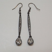 Givenchy Black Hematite & Crystal Dangle Earrings Givenchy Black Hematite & Crystal Dangle Earrings