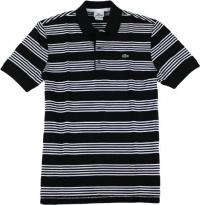 Lacoste Cluster Stripe Pique Polo (XX-Large, Black/White) Lacoste Cluster Stripe Pique Polo (XX-Large, Black/White)